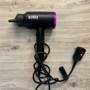 Solia Black Hair Dryer with Pink Accents